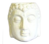 Serenityy Classic White Buddha Oil Burner - Glazed Ceramic, Tea Light Compatible, Decorative Home Accent