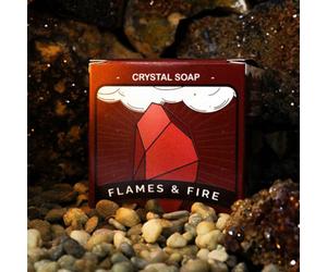 Serenityy Crystal Elemental Soap - Fire, 100 G, Handcrafted Stone-Shaped Soap With Surprise Fire-Element Crystal