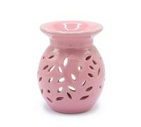 Serenityy Floral Oil Burner - Pink Ceramic Rose Design, Gloss Finish, 510G.
