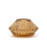 Serenityy Flower Flip Dinner Candle And Tealight Holder - Antique Amber Glass, 203G