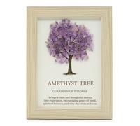 Serenityy Gemstone Picture - Tree of Life Amethyst, 20 x 14.7 x 1 cm in Purple | Size: W21 cm x H30 cm Serenityy Purple W21 cm x H30 cm
