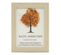 Serenityy Gemstone Picture Tree Of Life With Genuine Baltic Amber, Wood-Effect Frame, 20 X 14.7 X 1 Cm