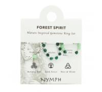 Serenityy Gemstone Ring Set Forest Spirit - Aventurine Malachite Rose Quartz in Green Serenityy Green One Size