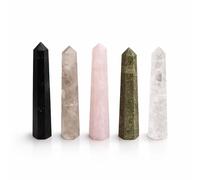 Serenityy Gemstone six-face obelisk point approx 11cm - rose quartz in Pink Serenityy Pink