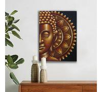 Serenityy Gold Half Buddha Mandala Unframed Gloss Print 60X80Cm - Large Rectangular Portrait.