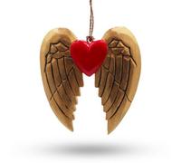 Serenityy Hand-Painted Gold Angel Wing And Heart Hanging Decoration Set, Black Detail
