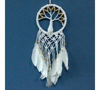 Serenityy Handmade Macrame Tree Of Life Dreamcatcher - White