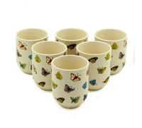Serenityy Herbal Tea Cups - Butterflies - Set Of 6 - Multicolour Lightweight Cups