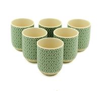 Serenityy Herbal Tea Cups - Green Mosaic Design - Set Of 6