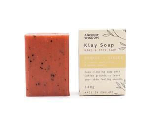 Serenityy Klay Soap - Orange And Ginger, 140G Natural Vegan Exfoliating Bar.