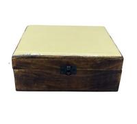 Serenityy Large Ceramic Glazed Wood Keepsake Box 20X15X7.5 Cm - Concrete