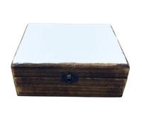 Serenityy Large Ceramic Glazed Wood Keepsake Box 20X15X7.5Cm White.
