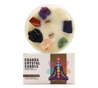 Serenityy Large Chakra Crystal Candle - Seven Chakra Harmony, Moon Beams Fragrance, 640G, White, 23H Burn Time