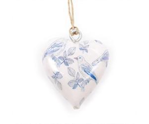 Serenityy Large Decor Wood Heart Blue Bird - Printed Gloss Finish, Lightweight Wooden Ornament