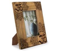Serenityy Large Mango Wood Picture Frame For 13X18 Cm Photos, Mandala Design, Matt Black, 28X23X2 Cm