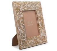 Serenityy Large Mango Wood Picture Frame For 13X18Cm Photos, 28X23X2Cm, Buddha Design, White