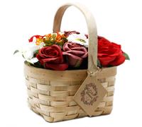 Large Red Soap Bouquet in Wicker Basket
