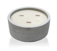 Serenityy Large Round Concrete Wooden Wick Candle - Patchouli & Dark Amber - 900G