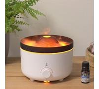 Serenityy Large Volcano Effect Aroma Diffuser 560Ml - Mains-Powered, Two-Colour Led, Copper Effect, White
