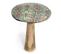 Serenityy Large Wooden Mushroom - Mediterranean Tile Pattern Serenityy Multicolor Large