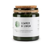 Serenityy Leaves & Linen Woodwick Soy Candle - 150G, Deep Green Glass, Cork Lid