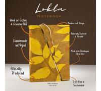 Serenityy Lokta Bold Floral Bamboo Notebook - Medium, 45 Leaves, Mustard Brown, Handcrafted