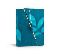 Serenityy Lokta Floral Bamboo Notebook - 45 Leaves, Midnight Blue, Handcrafted