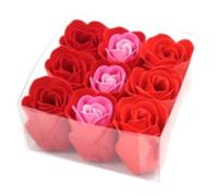 Serenityy Luxury 9-Piece Red Rose Soap Flowers Set Red