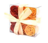 Serenityy Luxury Soap Flower Box - Set Of 9 Peach Roses.