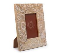 Serenityy Mango Wood Buddha Picture Frame For 10X15Cm Photos, 26X20X2Cm, White