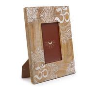 Serenityy Mango Wood Picture Frame For 10X15 Cm Photo, Mandala Design, White, 26X20X2 Cm