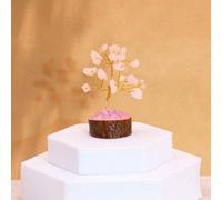 Serenityy Mini Gemstone Tree On Wood Base - Rose Quartz, 15 Stones, 6 Cm