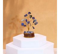 Serenityy Mini Sodalite Gemstone Tree On Wood Base - 15 Stones - 6 Cm Decorative Ornament