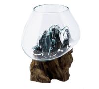 Serenityy Molten Glass on Wood - Large Hand-Blown Bowl in Brown Serenityy Brown Large
