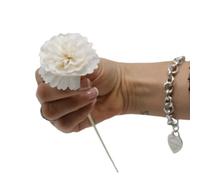 Serenityy Natural Diffuser Flowers - Handmade Sola Wood Carnation On Reed, 23 Cm String, White