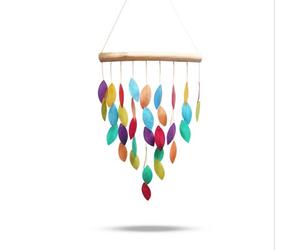 Serenityy Rainbow Leaf Capiz Chime - Handmade Bali Wind Chime