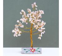 Serenityy Rose Quartz Gemstone Tree - 160 Stones, Pink, Mounted On Natural Gemstone Base