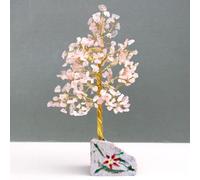 Serenityy Rose Quartz Gemstone Tree - 320-Stone Decorative Figurine, Pink, 400G
