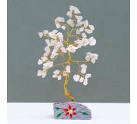 Serenityy Rose Quartz Gemstone Tree With 80 Stones, Pink Gem Rock Base, 240G