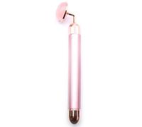 Serenityy Rose Quartz Gemstone Vibration Pad For Face - Compact Handheld Massager With Rose-Gold Body