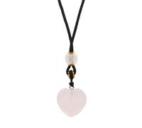 Serenityy Rose quartz heart pendant, adjustable cord in Pink Serenityy Pink One Size