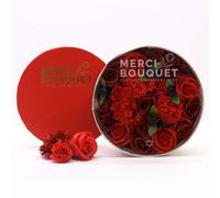 Serenityy Round Soap Flower Gift Box - Classic Red Roses