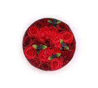 Serenityy Round Soap Flower Gift Box - Classic Red Roses Red