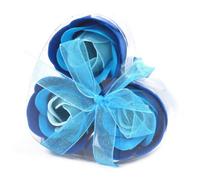 Serenityy Set Of 3 Soap Flower Heart Box - Blue Roses