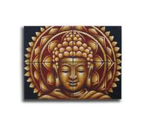 Serenityy Set Of 4 Gold Buddha Mandala Brocade Detail Unframed Prints 30X40Cm.