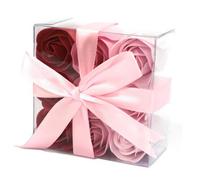 Serenityy Set Of 9 Soap Flowers - Pink Roses