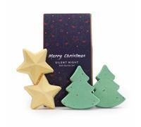 Serenityy Silent Night Christmas Bath Fizzer Gift Pack - 4 Handcrafted Festive Bath Fizzers, 450G