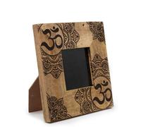 Serenityy Small Mango Wood Picture Frame 20X20X2 Cm - For 10X10 Cm Photos - Mandala Design - Black