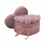 Soap Flower Gift Bouquet - 13 Pink Roses - Heart