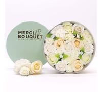 Serenity y Soap Flower Round Box, White & Ivory Serenity Multicolor